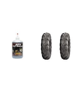 Set of 2 ITP Mud Lite SP Front Tires 22x7-10 6-ply with QUADBOSS Sealant