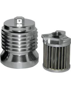 PC Racing - PCS4C - FLO Spin On Stainless Steel Oil Filter, Polished