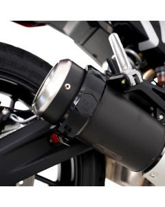 R&G Racing Black Oval Exhaust Protector Can Cover For 2006-2010 Aprilia RS125