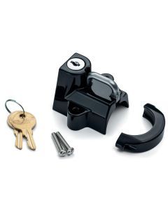 Kuryakyn Universal Helmet Lock Gloss Black 1-1/4-1-1/2"