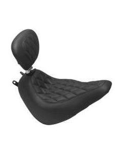 Mustang Wide Tripper Solo Seat Diamond Stitch With Backrest Black 83007