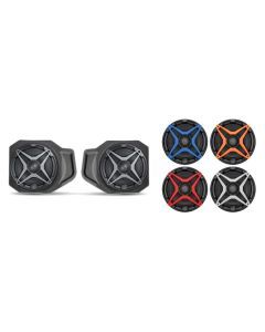 SSV Works Front 6.5" Speaker Pods With Orange Grills For Polaris Ranger XP 1000 18-22