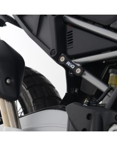 R&G Racing Black Rear Foot Rest Delete Blanking Plates For 2022-2024 Aprilia Tuareg 660