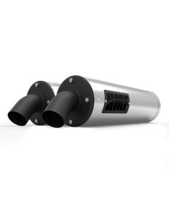 HMF Muffler Can-Am Maverick Turbo 15-17 Stainless Titan-XL Dual Slip On Exhaust Blackout End Cap