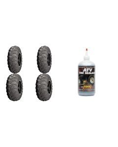 Set of 4 ATV Tires (Mud Lite AT 25x8-11 Front, 25x10-11 Rear) with Sealant