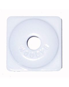 Woodys Square Aluminum Plate 5/16" White Bag Of 144 ASW2-3815-C