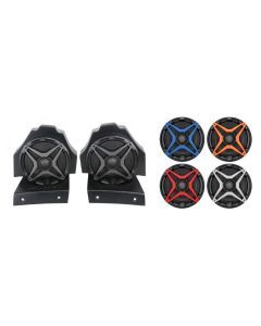 SSV Works Rear Seat 6.5" Speaker Pods With Blue Grilles For Polaris Slingshot 15-21