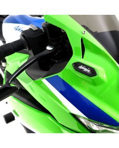 R&G Racing Black Mirror Delete Blanking Plates For 2019-2024 Kawasaki Ninja 125