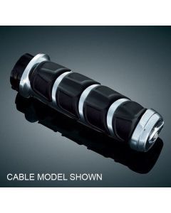 Kuryakyn Chrome Kinetic Grips Throttle Fly By Wire Harley Touring Softail TBW