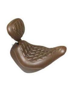 Mustang Wide Tripper Solo Seat Diamond Stitch With Backrest Brown 83040