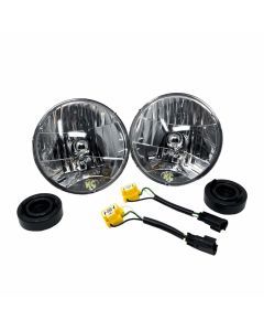 KC HiLiTES 7" H4 DOT Halogen Headlights - Driving Beam - Pair - 07-18 Jeep JK