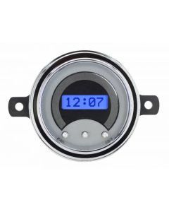 1949-50 Ford Car Digital Clock, Silver Alloy Style Face, Blue Display
