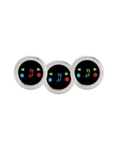Round digital gear shift indicator with indicators, 1 1/2" diameter, green