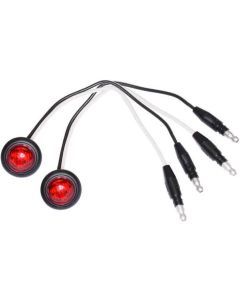 Pair - 3/4 Inch Red LED Clearance Marker Lights with Rubber Grommet, 12V, (177R-BT2-PR)