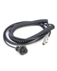 Rugged Radios Hole Mount Steering Wheel Push to Talk Cable (PTT) with Coil Cord for Intercoms PTT-HM-CCXL