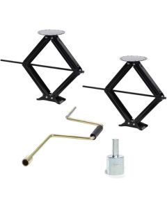 Two Pack of Stabilizer Scissor Jack - 5,000 lbs. Capacity, Including Manual Crank Handle & 3/4" Nut Driver