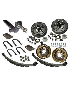 3,500 lb. Drop Axle Assembly with Hydraulic Brakes & 5-Bolt on 4-1/2 Inch Hub/Drums - 64 Inch Hub Face