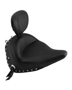 Mustang Wide Solo Seat With Backrest Studded Black For 79913