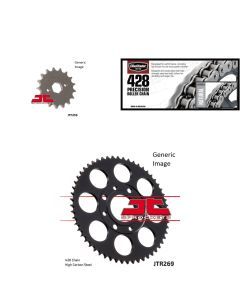 428 Chain Natural, Front & Rear Sprocket Kit for Street HONDA CB125S 1984-1985
