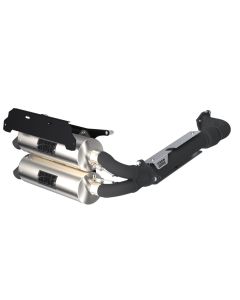 HMF Muffler Polaris RZR Turbo R 22-25 Stainless Titan-QS Dual Full System Exhaust Blackout End Cap