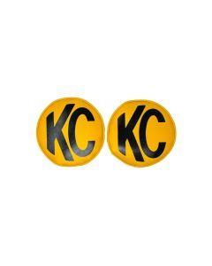 KC HiLiTES Cover; Retro 6" Vinyl Yellow w/ Black KC Soft (pr) 5101
