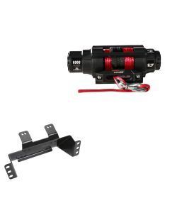 Viper 6000lbs V3 Winch Red Rope With Mount For Polaris Ranger Crew 570 Round Tube Roll Cage 2016-2021