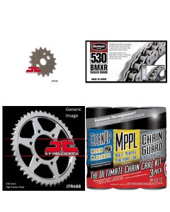 530 BMXR Chain Nat w/ Wax,Front & Rear Sprocket Kit KAW ZX900C Ninja ZX-9R 98-99