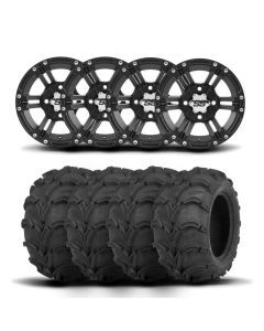 ITP SS212 12" Matte Black Wheels And Mud Lite Tires [25x12-12]