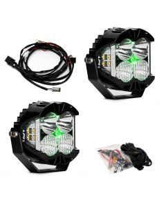 Baja Designs Auxiliary LED Light Pod Pair Green Backlight LP4 Pro Series Driving/Combo Pattern Clear Lens Universal 297816