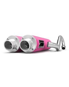 HMF Muffler Polaris RZR RS1 18-22 Pink Performance Dual Full System Exhaust Turn Down End Cap