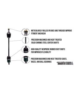 Tytaneum OE Style Front/Rear CV Axle Set For 2007 Polaris Ranger XP 700 LE After 8/28/06