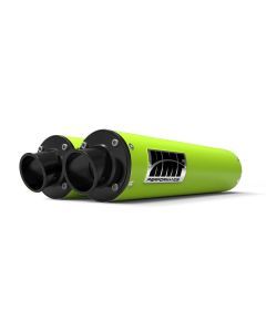 HMF Muffler Can-Am Renegade 500/850 12-22 Venom Green Performance Dual Slip On Exhaust Black Turn Down End Cap