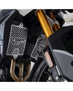 R&G Racing Stainless Steel Branded Radiator Guard For 2021-2024 Triumph Tiger 850 Sport