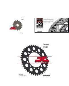 520 Chain Natural, Front & Rear Sprocket Kit for KAWASAKI EX250 Ninja 1986-1987