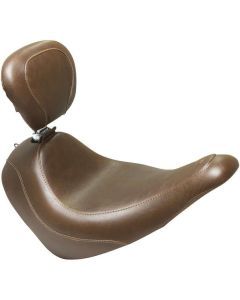 Mustang Wide Tripper Solo Seat Smooth With Backrest Brown 83037