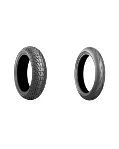 Bridgestone Battlax Adventurecross Scrambler AX41S And RS12 Tire Pair For Triumph Speed Triple R / RS / S 2016