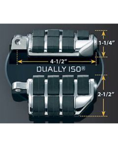 Kuryakyn Chrome 1-1/4" Clamp Engine Guard Frame Mount ISO Dually Footpegs Harley