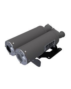 HMF Muffler Can-Am Maverick R 24 Gun Metal Titan-SS Big Core Dual Full System Exhaust Billet End Cap