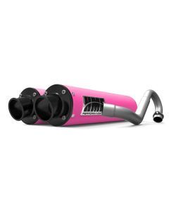 HMF Muffler Can-Am Maverick Turbo 15-17 Pink Performance Dual Full System Exhaust Black Turn Down End Cap