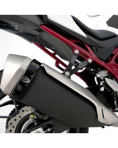 R&G Racing Black Exhaust Protector For 2013-2018 Aprilia Caponord 1200