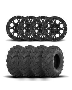 ITP Hurricane 12" Matte Black Wheels And Mud Lite Tires [30x10-12]