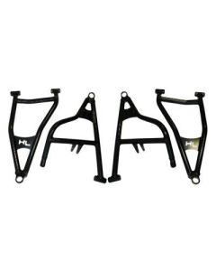 High Lifter Front Forward Upper And Lower Satin Black Control Arms With Ball Joints For Polaris Models MCFFA-RNG1-2-B1-BJI