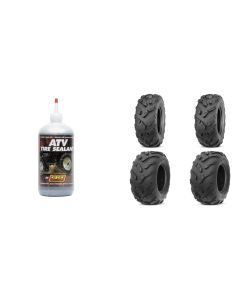 Set of 4 ATV QUADBOSS Tires (QBT671 26x9-12 Front, 26x10-12 Rear) with Sealant