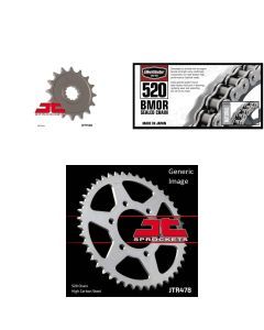 520 BMOR Chain Nat,Front & Rear Sprocket Kit KAW ZX600 Ninja ZX-6R 2007-2012
