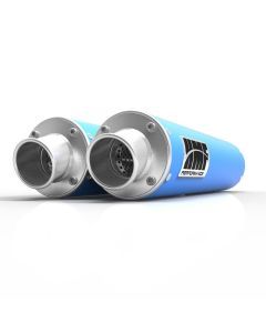 HMF Muffler Can-Am Renegade 1000 12-25 Octane Blue Performance Dual Slip On Exhaust Turn Down End Cap