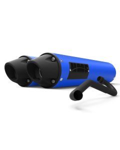 HMF Muffler Polaris RZR XP/4 1000 15-23 Blue Performance Dual Full System Exhaust Blackout Euro End Cap