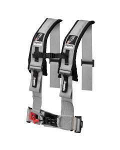 DragonFire Racing Harness Restraint - Grey - H Style - 4-Point - 3" Buckle - 14-0044