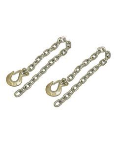 Grade 43 Heavy Duty Trailer Safety Chains with Latching Hooks - Pair - Class IV - 3/8 Inch x 35 Inch