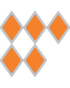 Set of 5 Orange Plastic Reflective Snowmobile Trail Blazer Diamond
