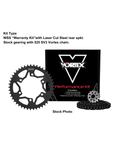 Vortex Black WSS 525SX3-114 Chain and Sprocket Kit 15-45 Tooth - CK6132